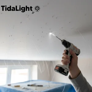 مرحله سوراخ کاری سقف برای نصب فیبر نوری کهکشانی